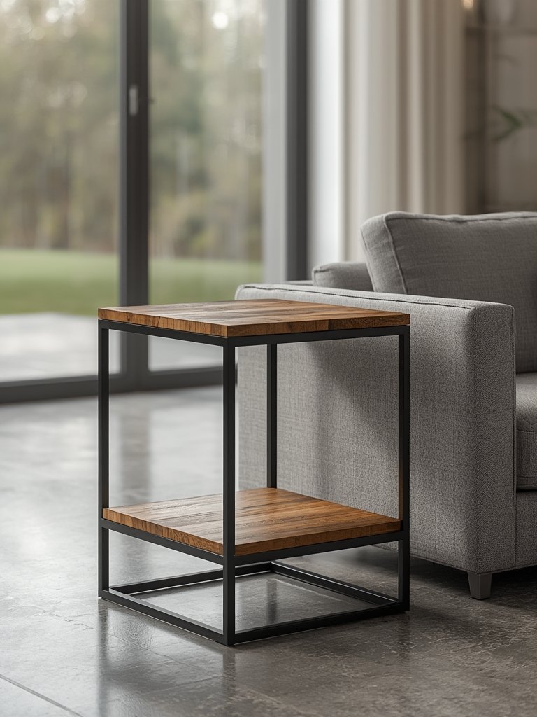 C shape end table details