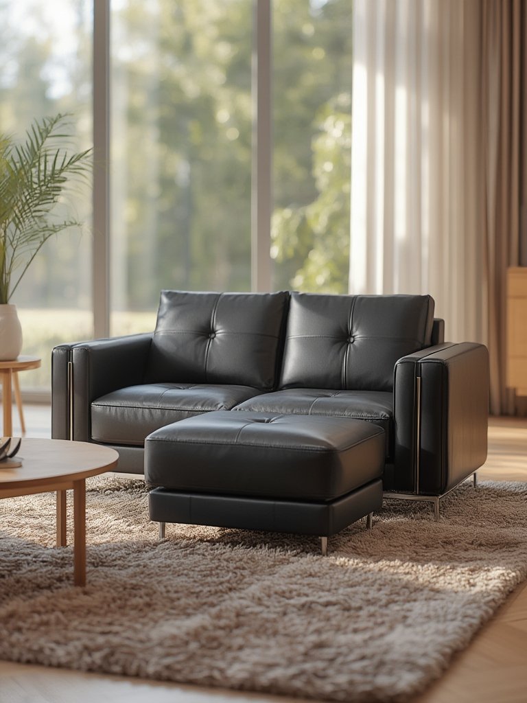 kids couch with footstool details