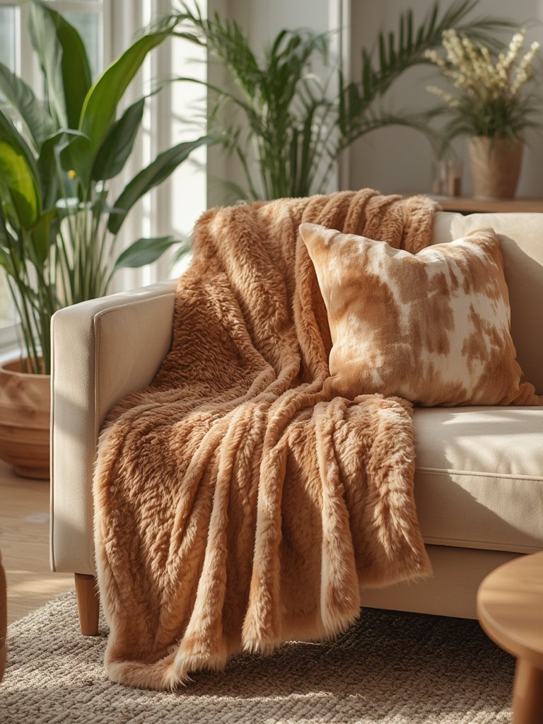 Faux Fur Throw Blanket details