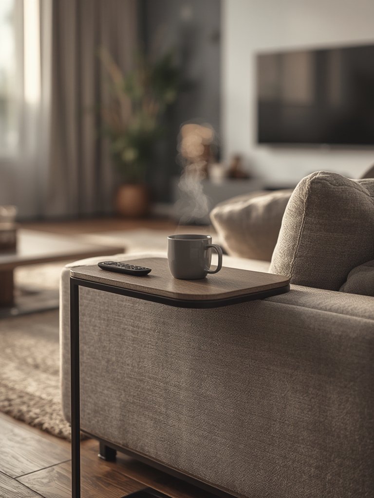 C-shaped end table details