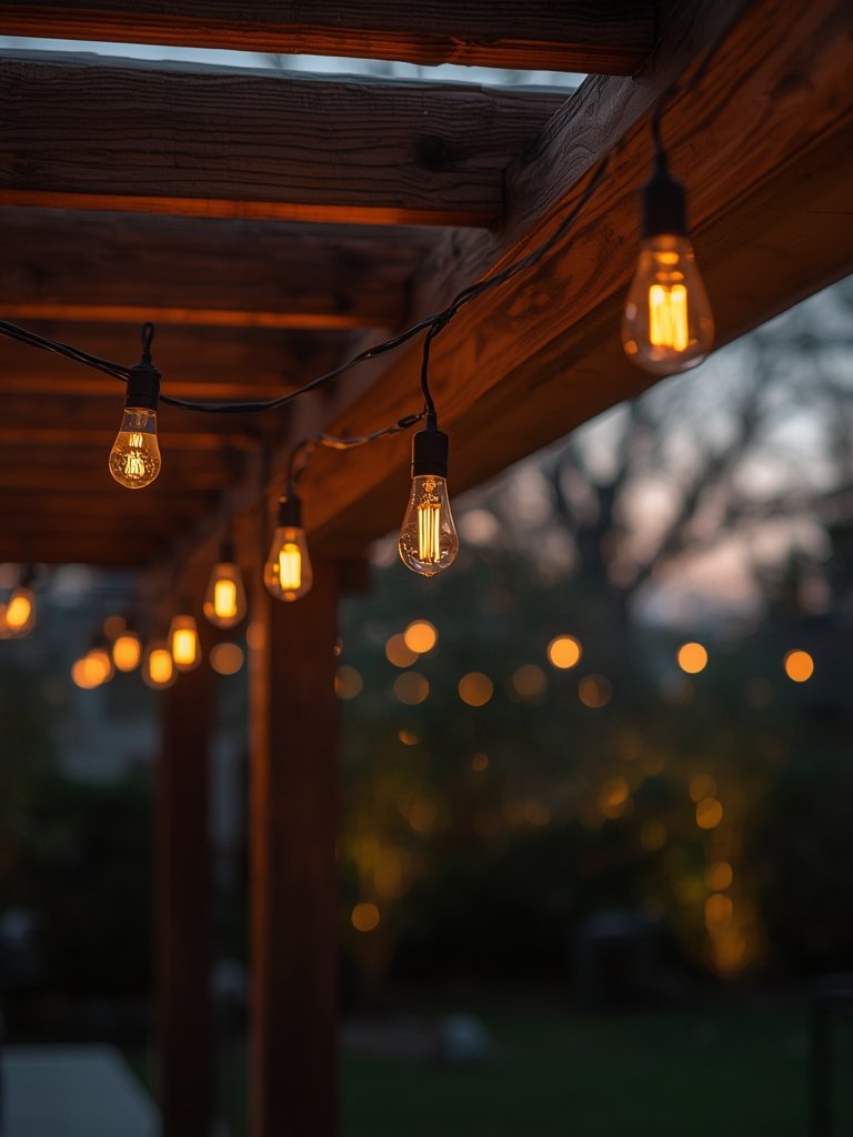 outdoor string lights details