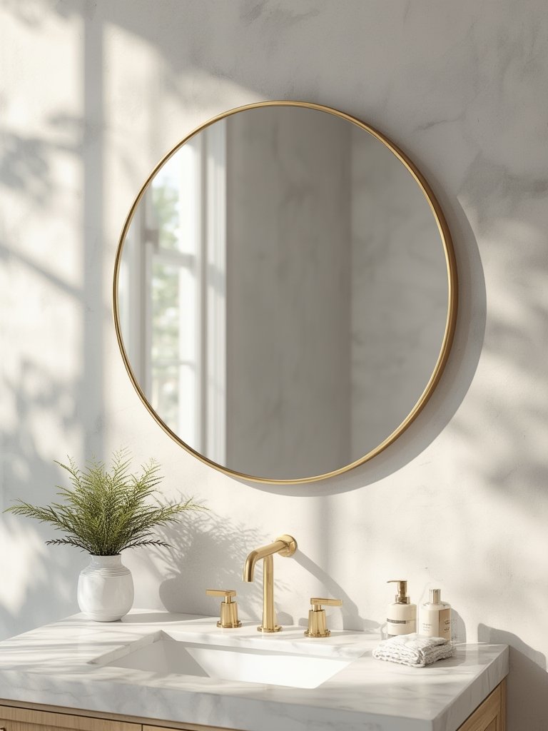 round mirror for bathroom details