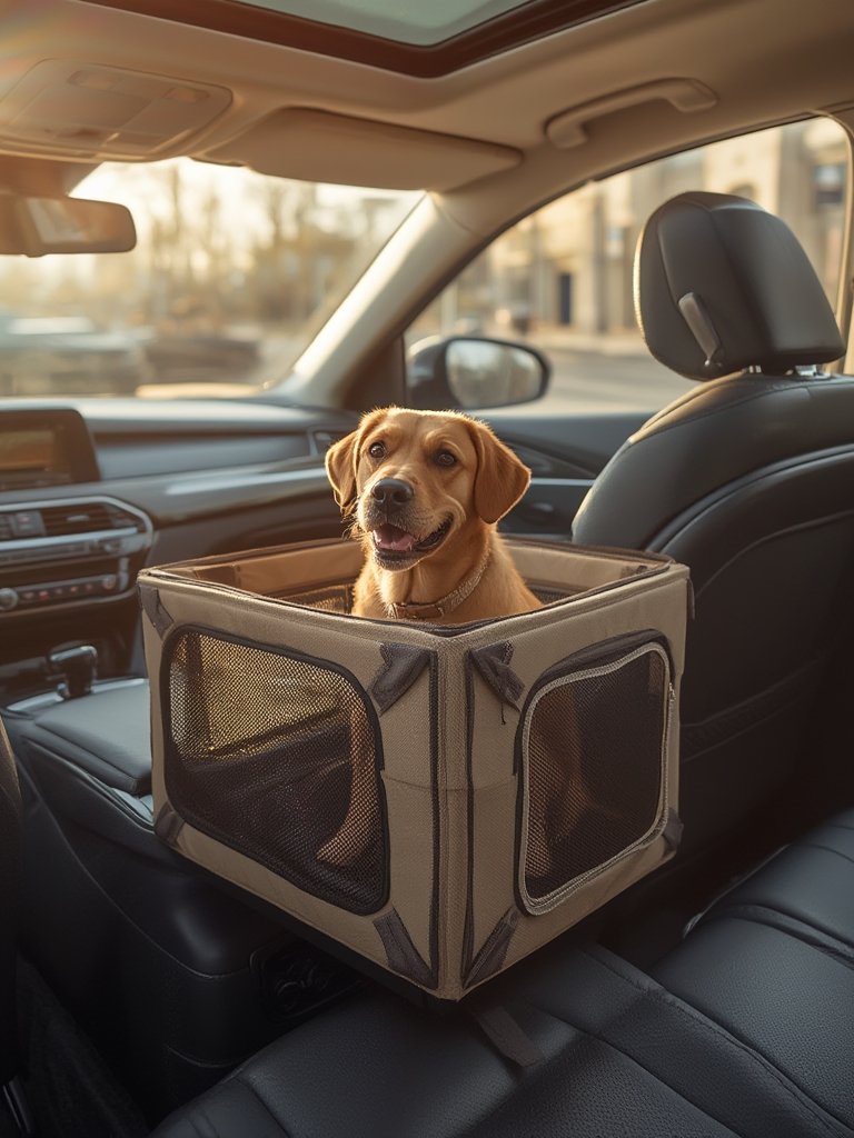 Close-up of K&H dog car seat mesh windows and zippers