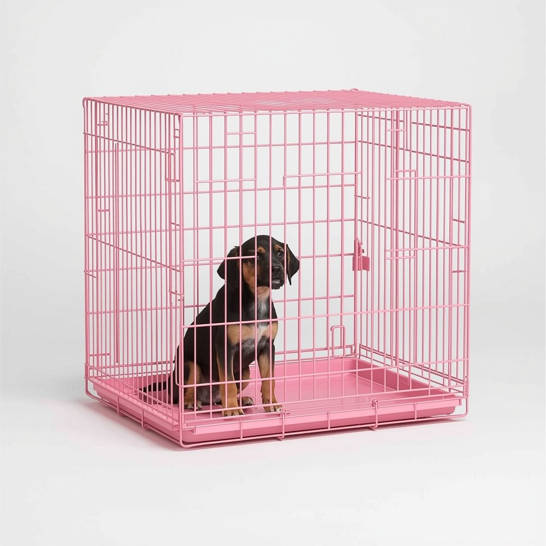 pink dog crate